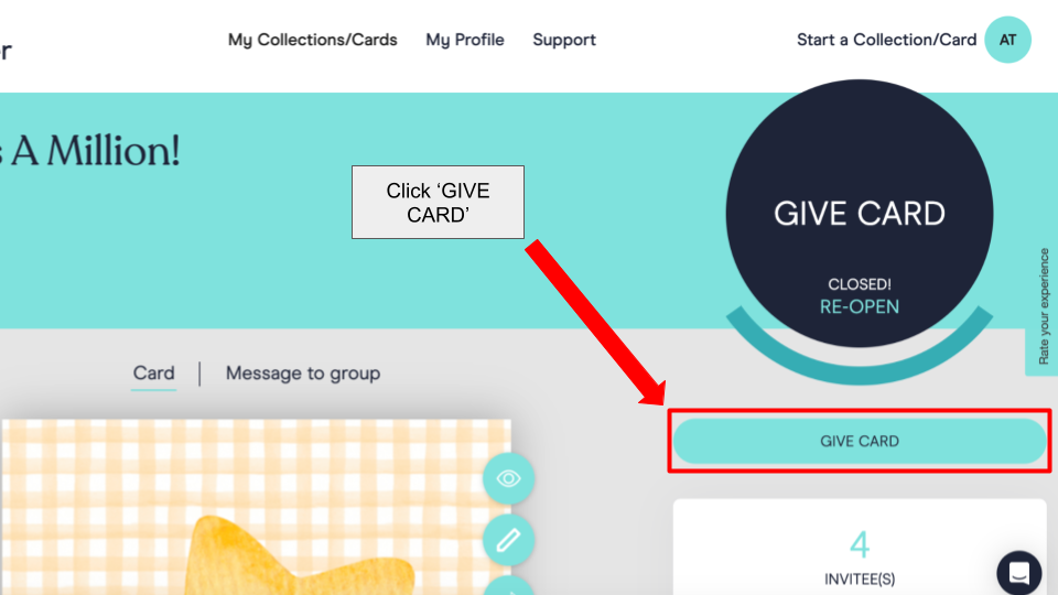Click 'give card'