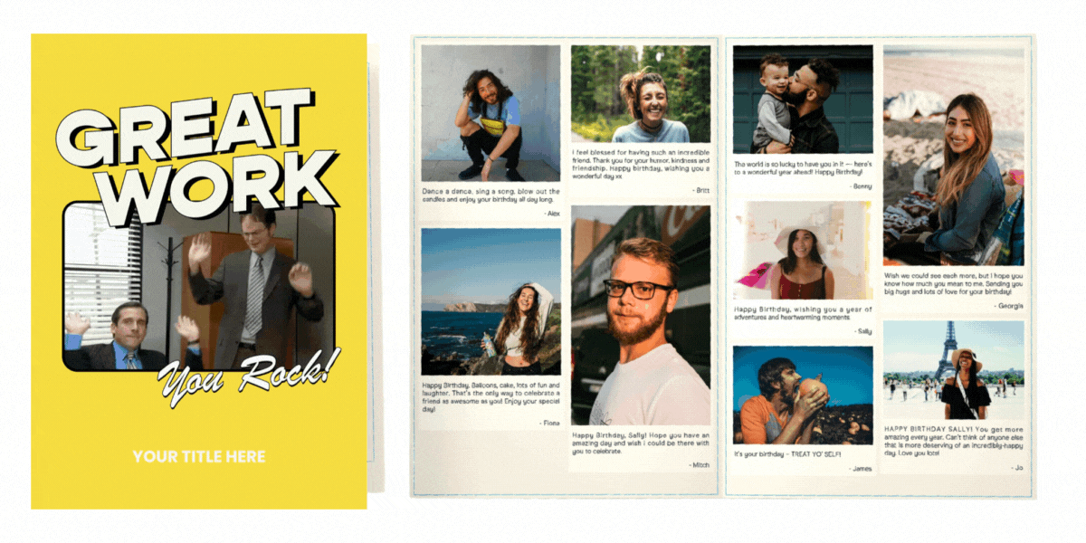 Great work, you rock! GroupTogether employee appreciation card from the team.