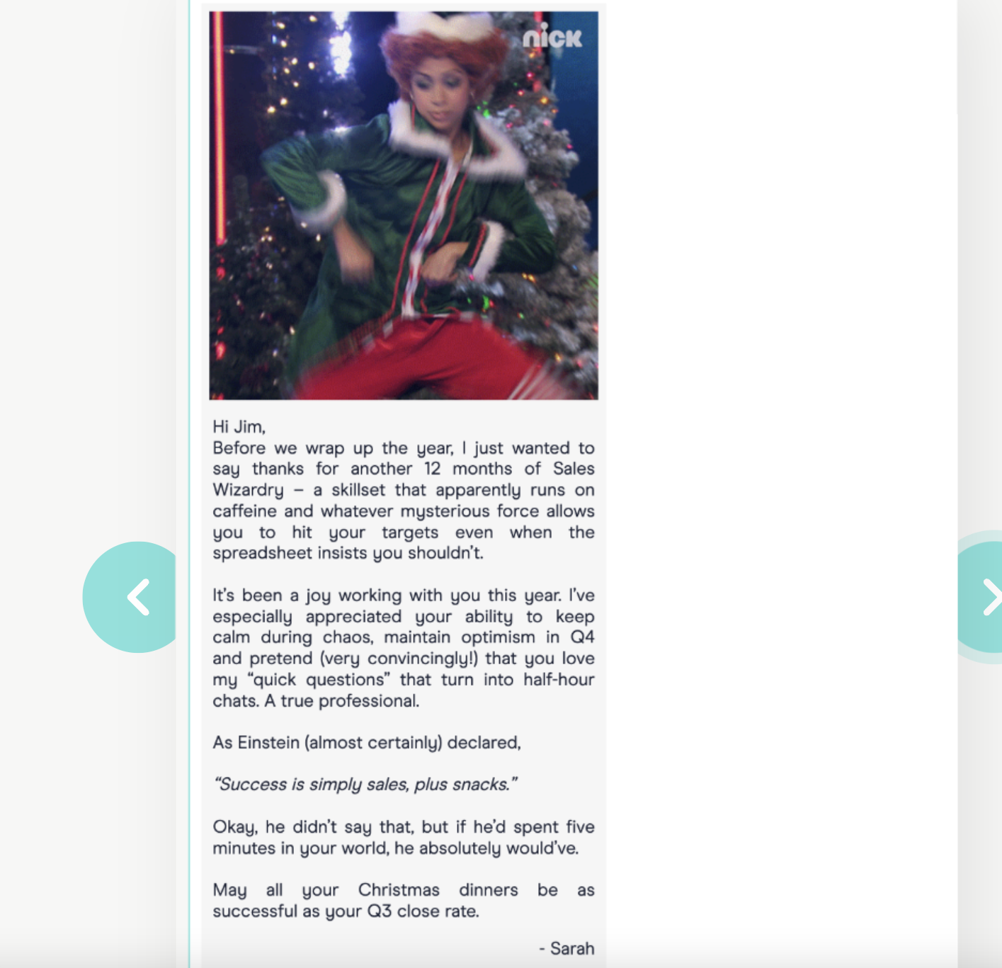 writing messages for Christmas