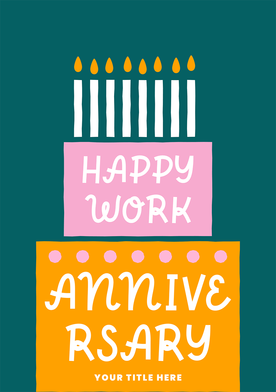 Work Anniversary Cake Animated eCard