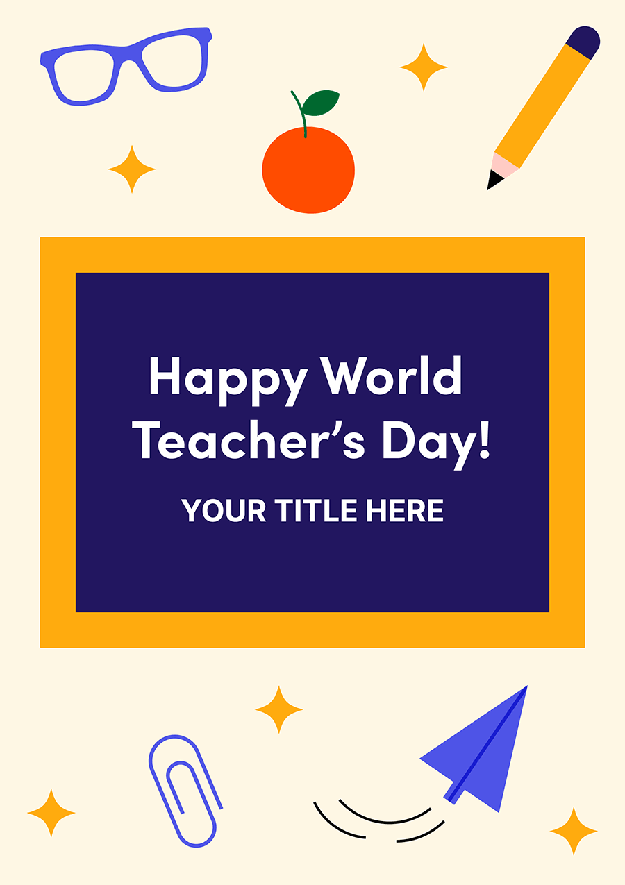 Happy World Teachers Card Icon Card