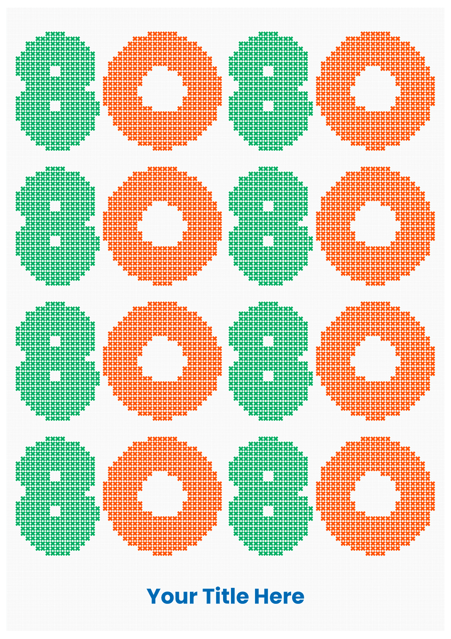 80th Birthday Pixelated Card - Geometric Design
