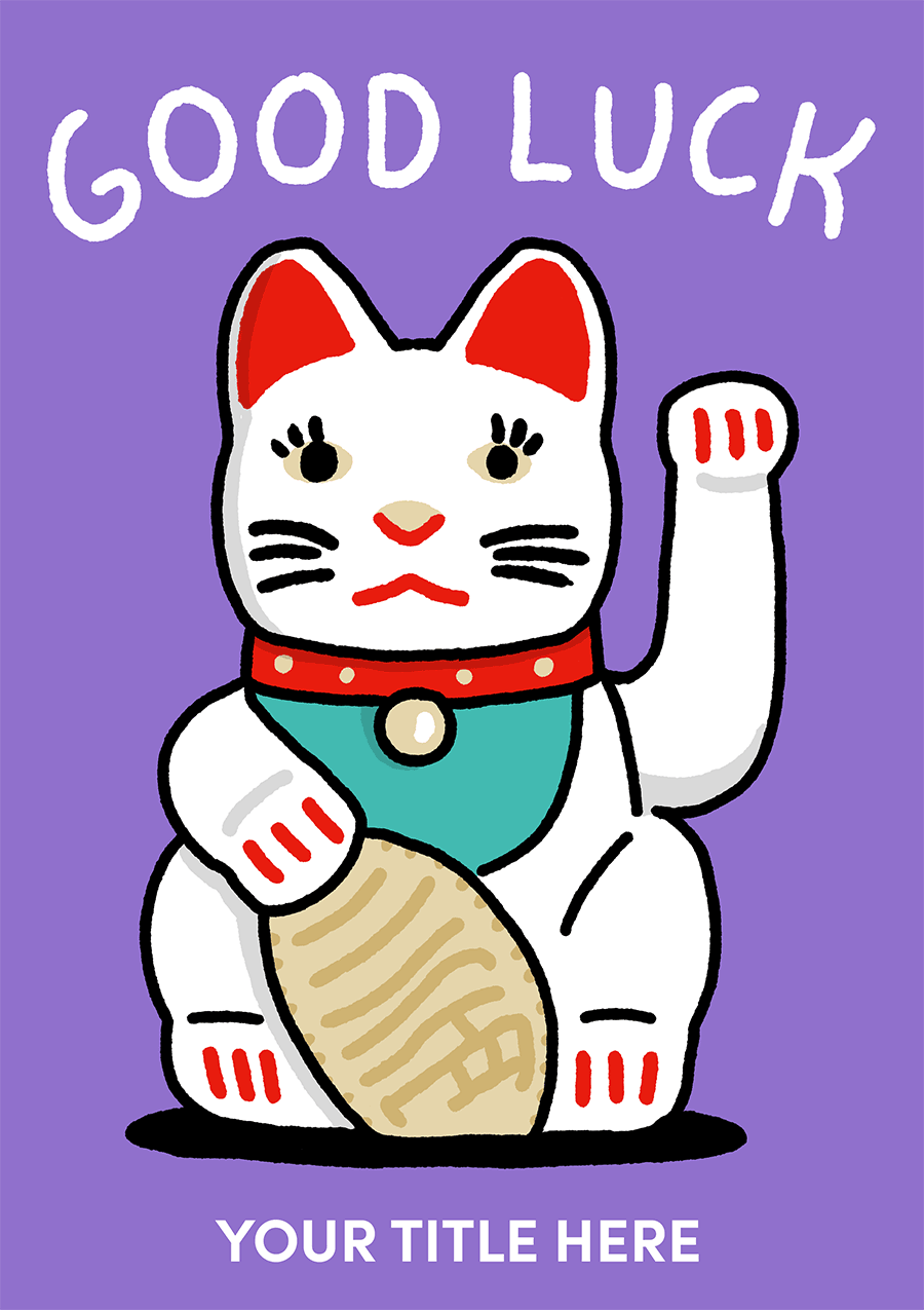 Good Luck Cat - A Lucky Farewell Card