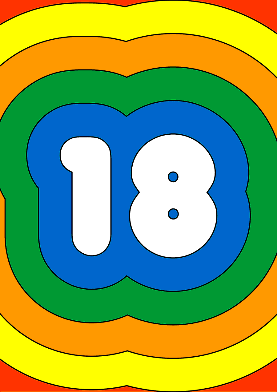 Vibrant & Colorful18th Birthday Card