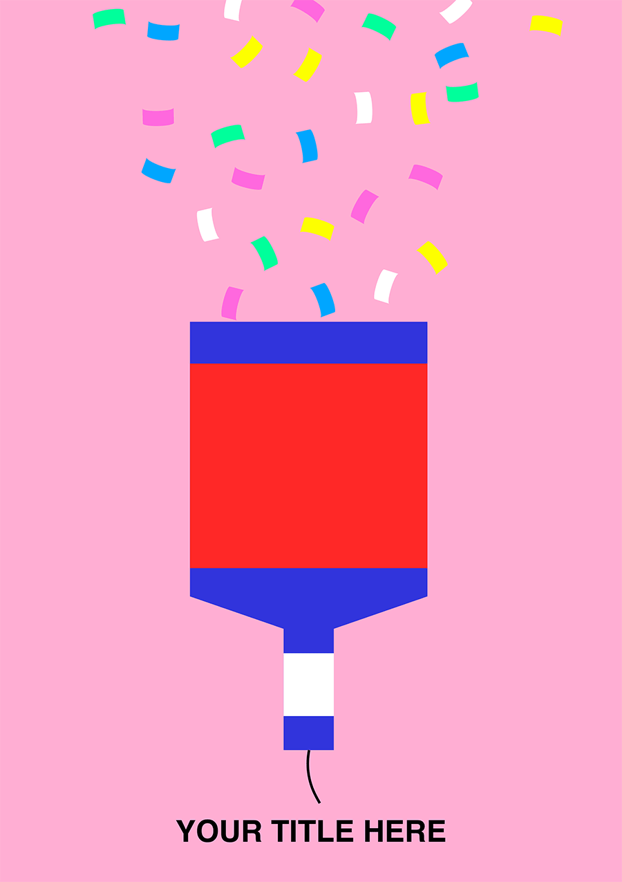 Confetti Popper: Vibrant Party Greeting Card