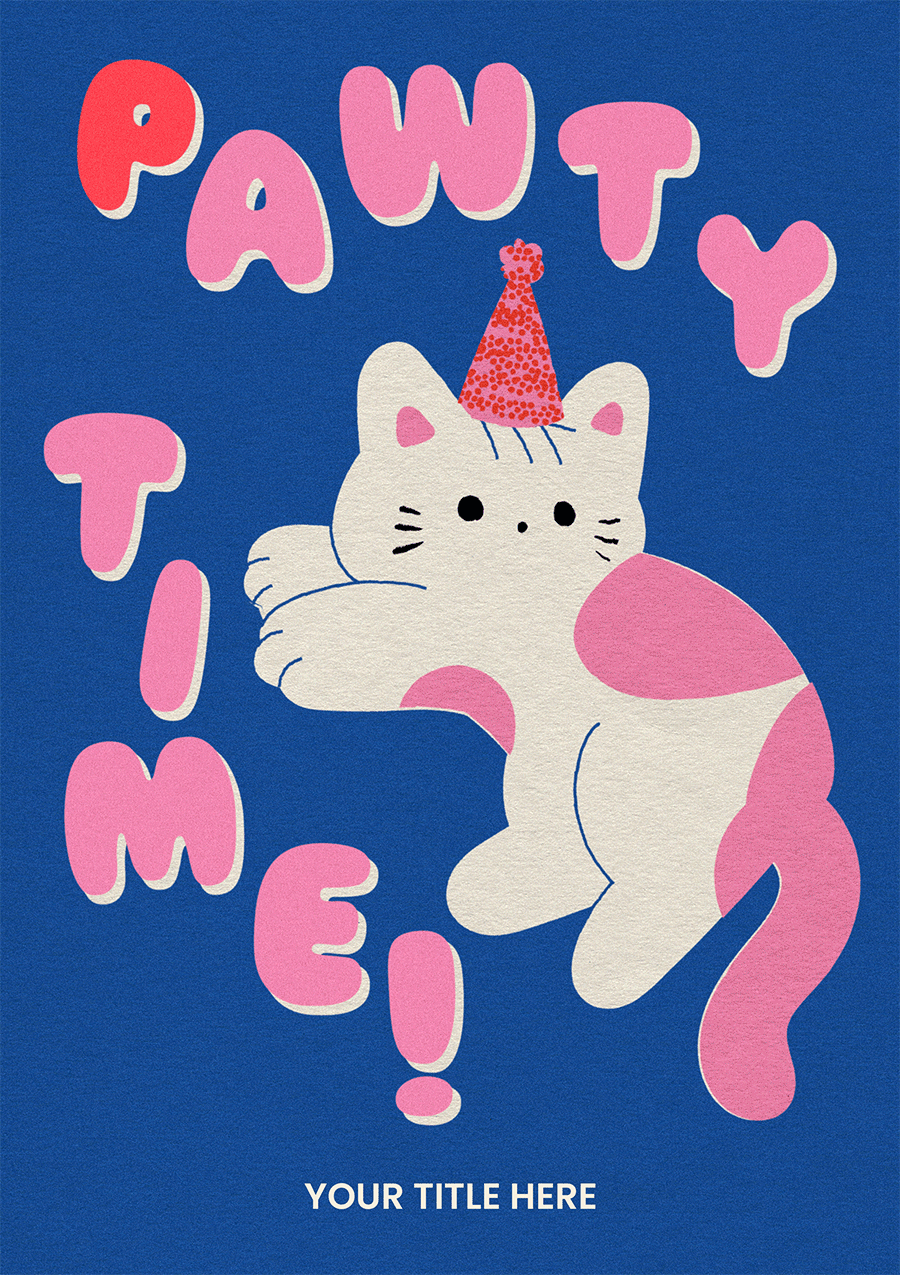 Pawty Time Cat Birthday Card