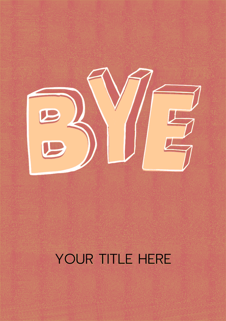 Pink BYE Animated Farewell Card