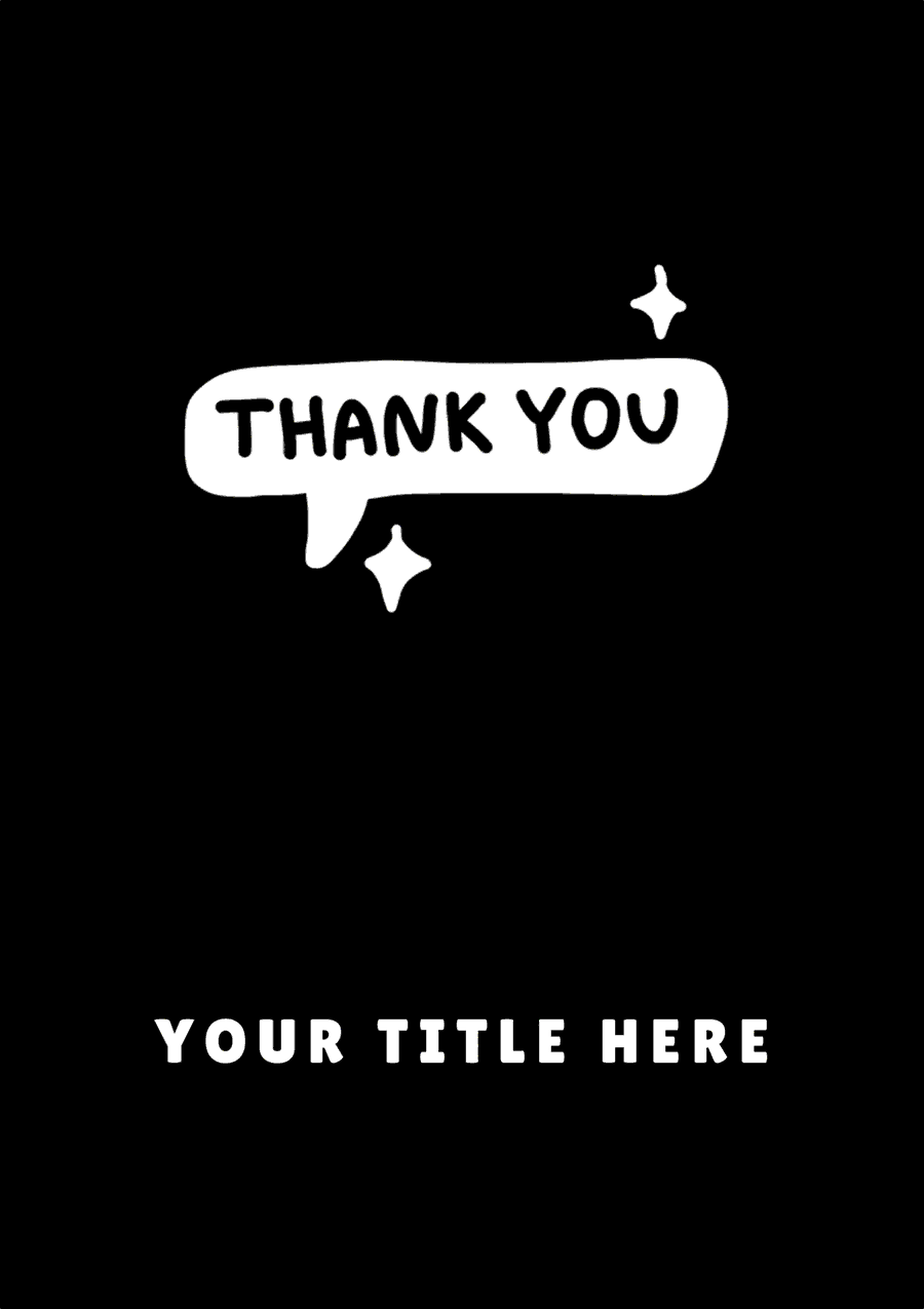 Black "Thank You" Speech Bubble Greeting Card