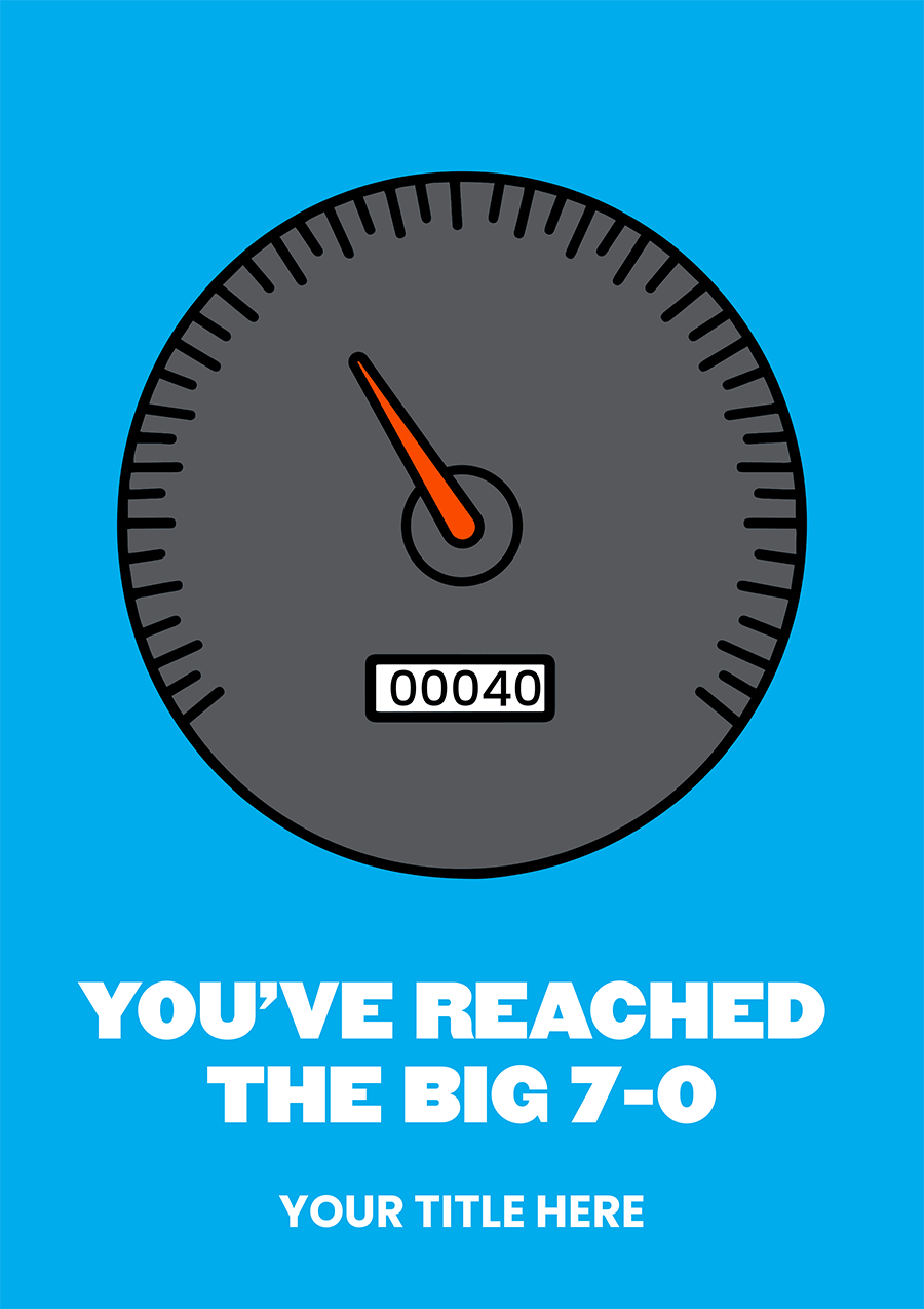70th Birthday Speedometer Card - Fun & Quirky