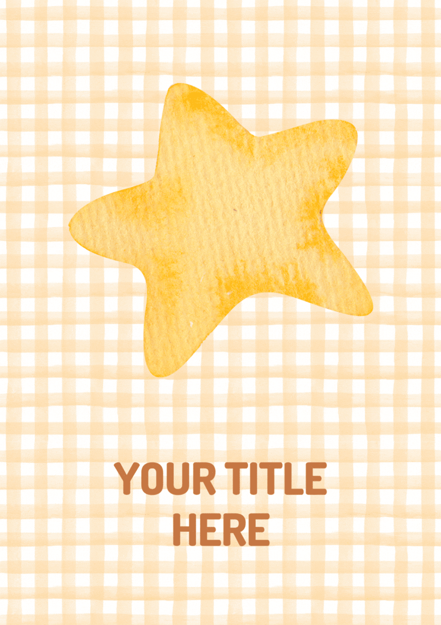 Animated Star On Yellow Gingham Card