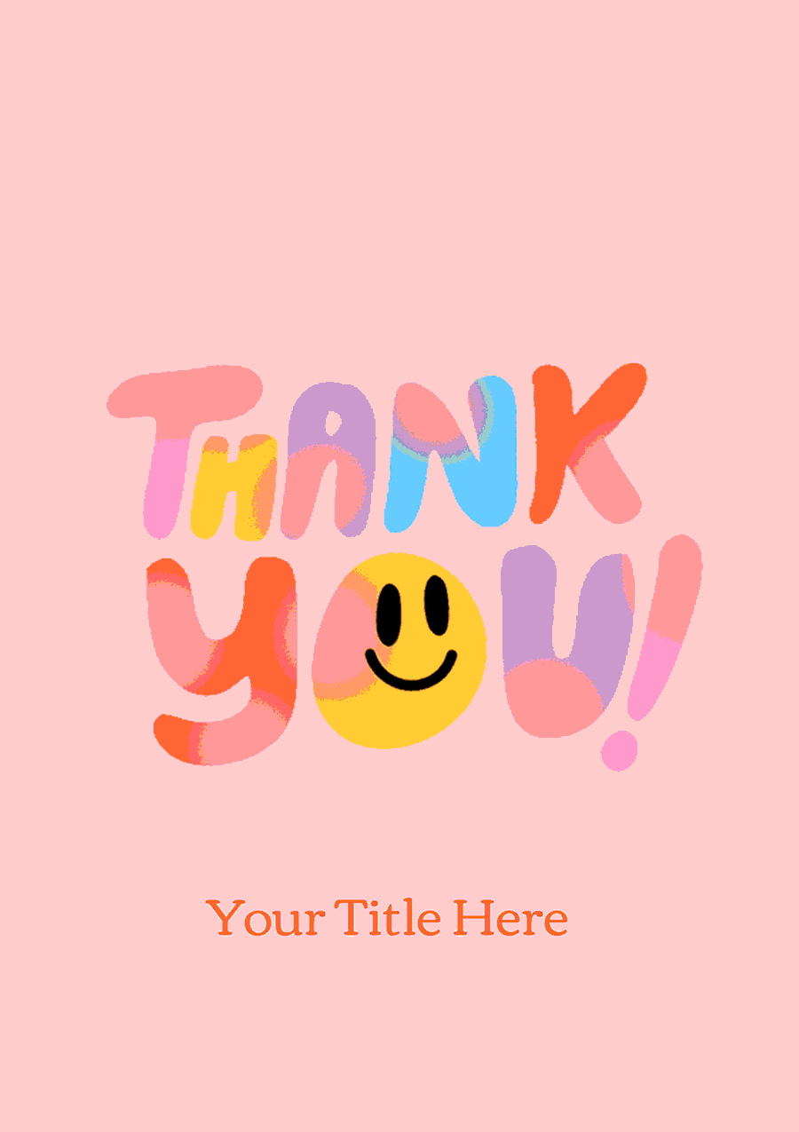 Bright and Colorful "Thank You" Greeting Card