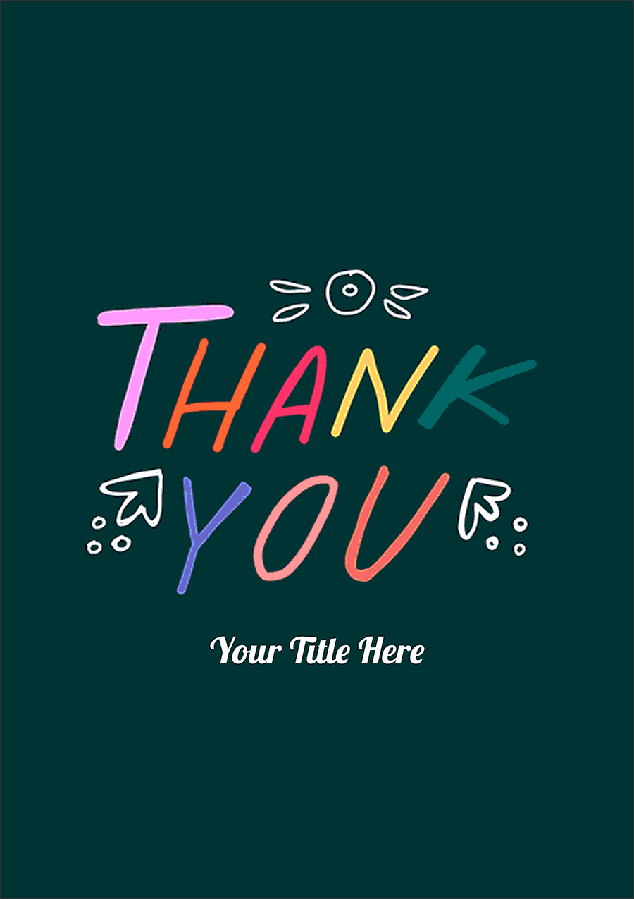 Animated, Sincere, & Vibrant Thank You Card