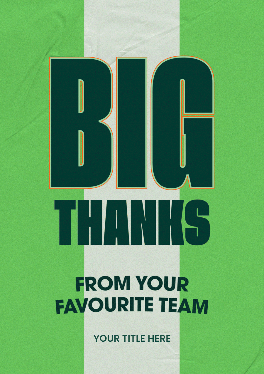 Bold "Big Thanks" Coach Card