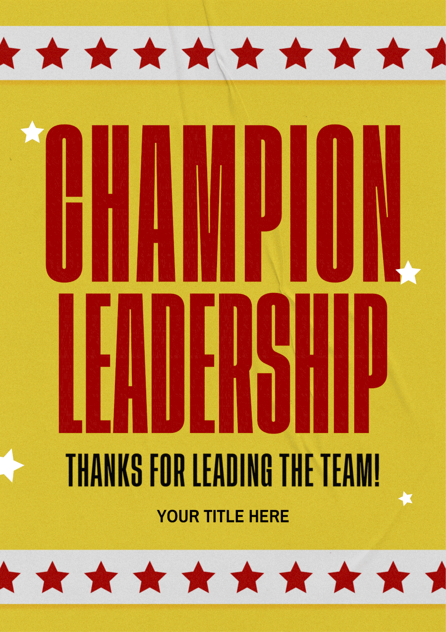 "Champion Leadership" Coach Card