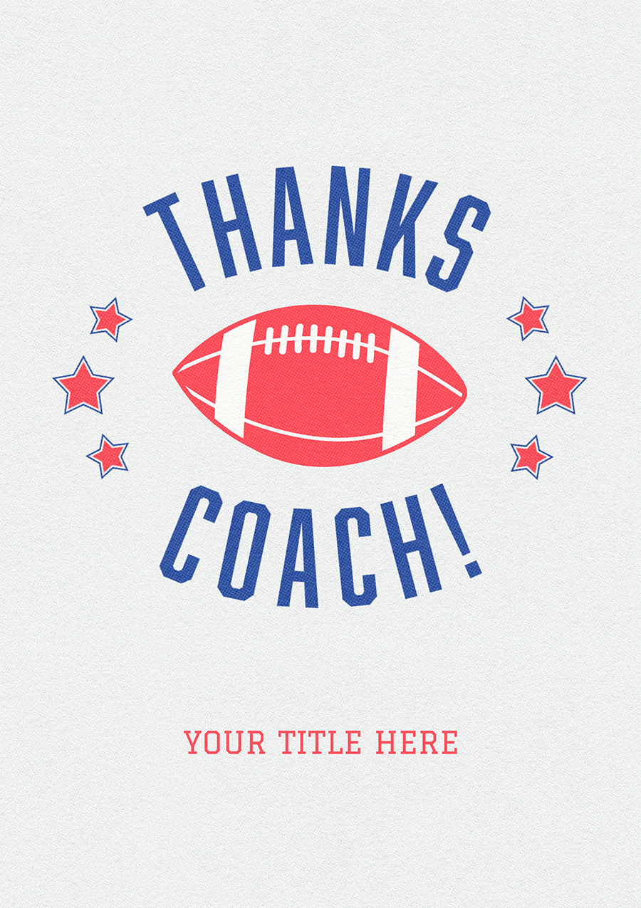 Animated Thanks Coach NFL Card