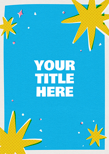 Bright Blue Celebration Card with Starburst Details
