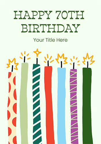 70th Birthday Card with Colorful Candles