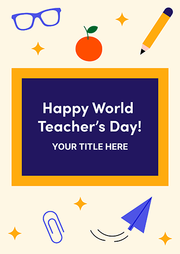 Happy World Teachers Card Icon Card