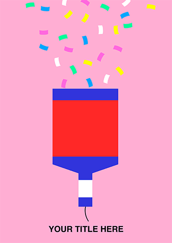 Confetti Popper: Vibrant Party Greeting Card