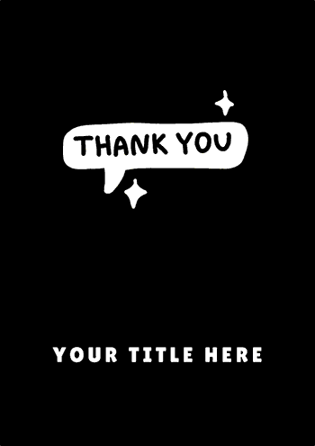 Black "Thank You" Speech Bubble Greeting Card