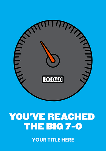 70th Birthday Speedometer Card - Fun & Quirky