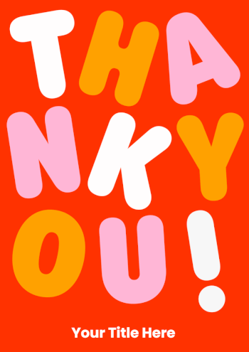 Pink & Orange Bright Thank You Card