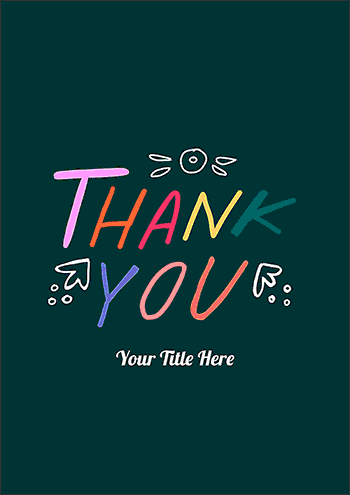 Animated, Sincere, & Vibrant Thank You Card